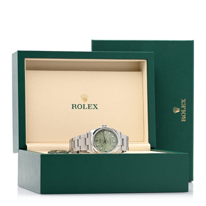 Stainless Steel 36mm Oyster Perpetual Watch Pistachio 126000