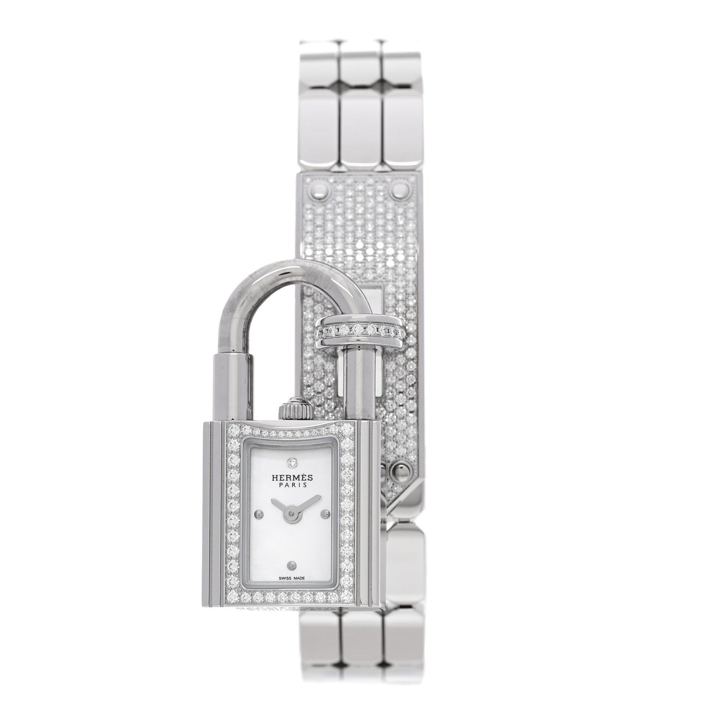 Stainless Steel Diamond Pave 16mm Kelly Quartz Watch