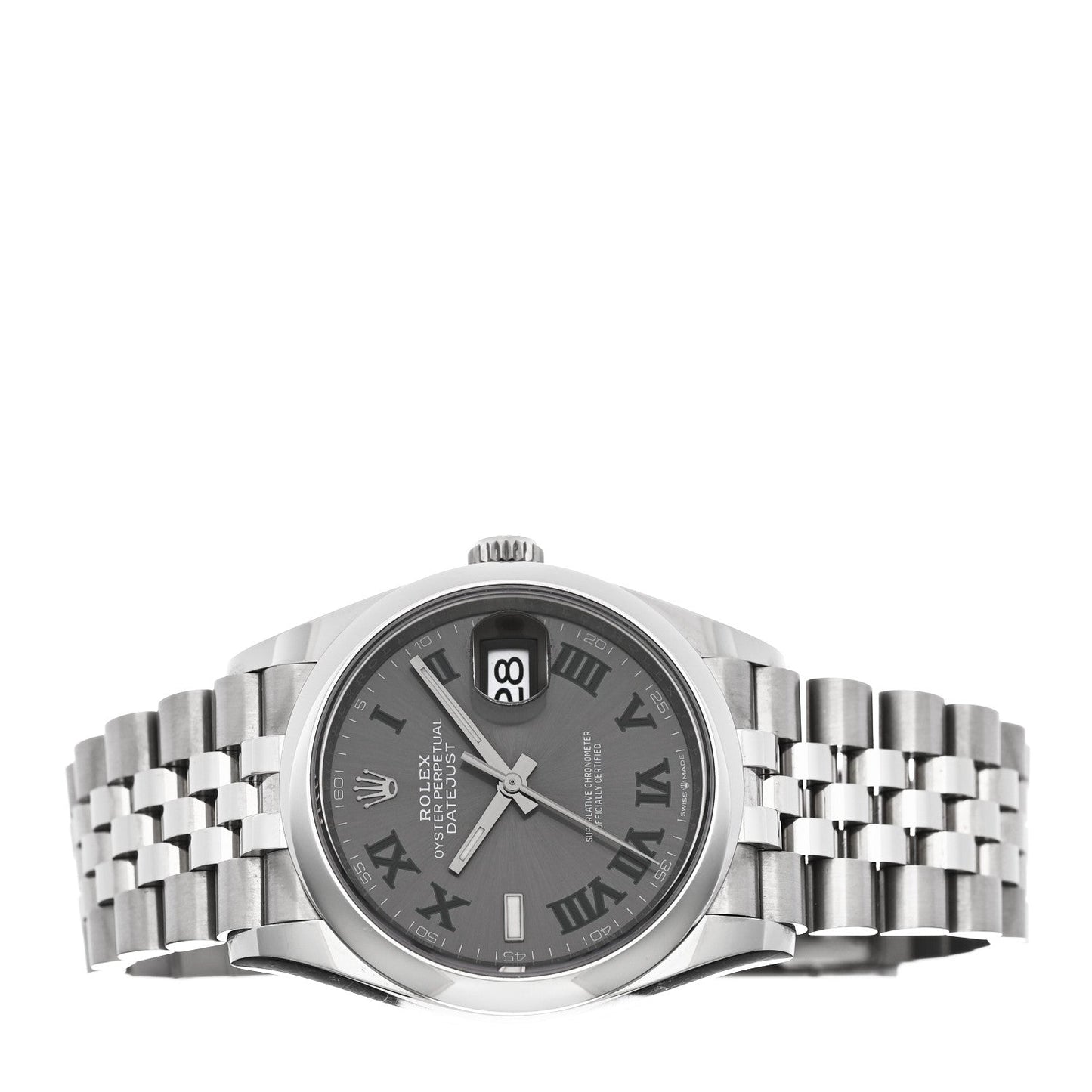 Stainless Steel 36mm Oyster Perpetual Wimbledon Datejust Watch Slate 126200