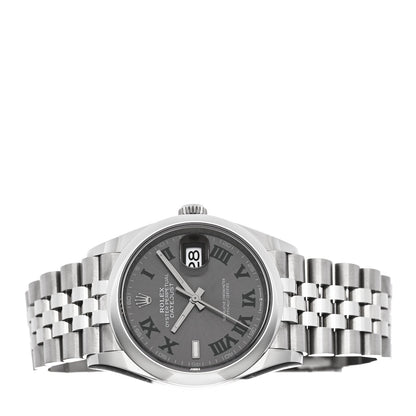 Stainless Steel 36mm Oyster Perpetual Wimbledon Datejust Watch Slate 126200