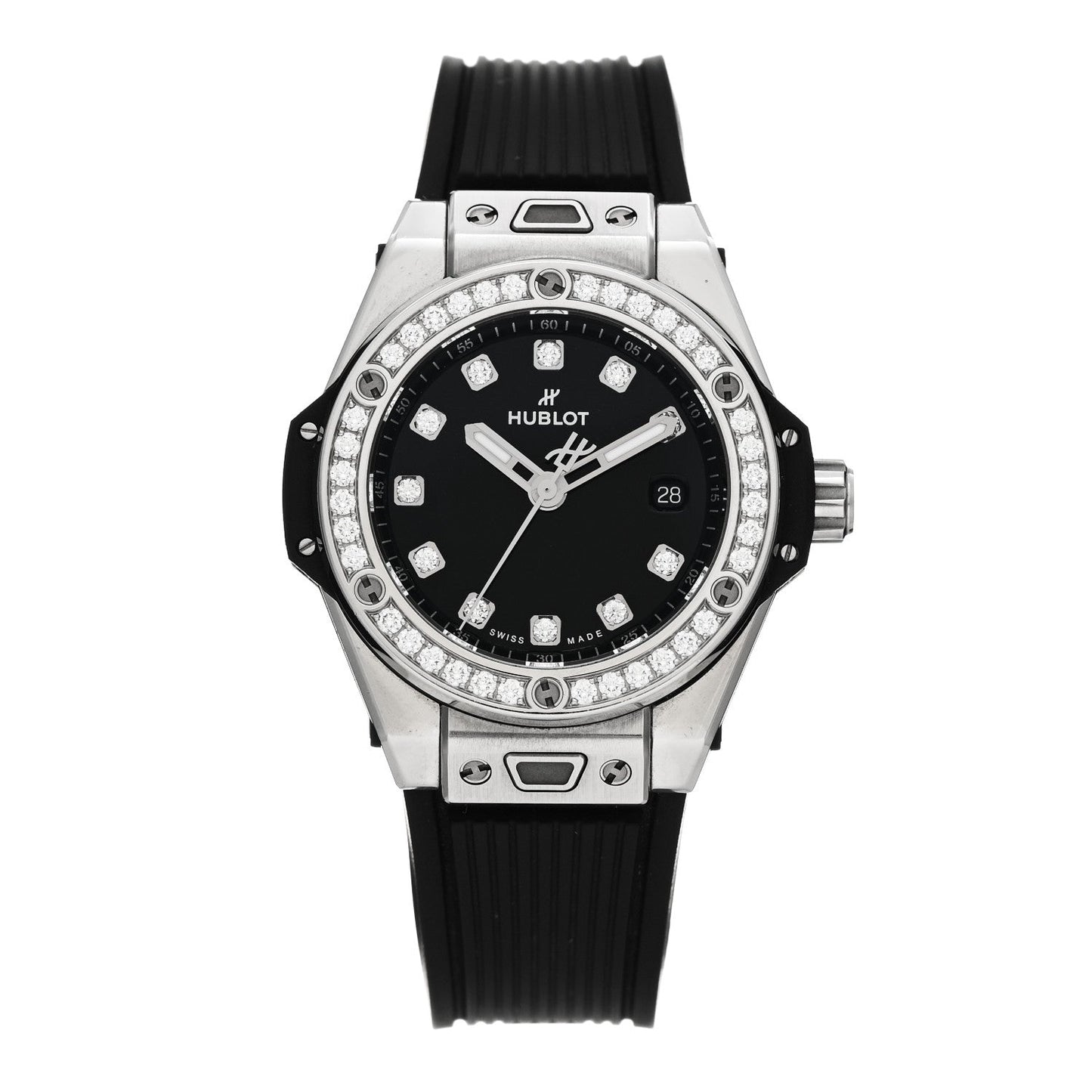 Stainless Steel Rubber Diamond Bezel 33mm Big Bang One Click Automatic Watch Black 485.SX.1270.RX