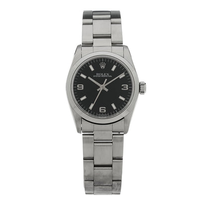 Stainless Steel 31mm Oyster Perpetual Watch Black 77080