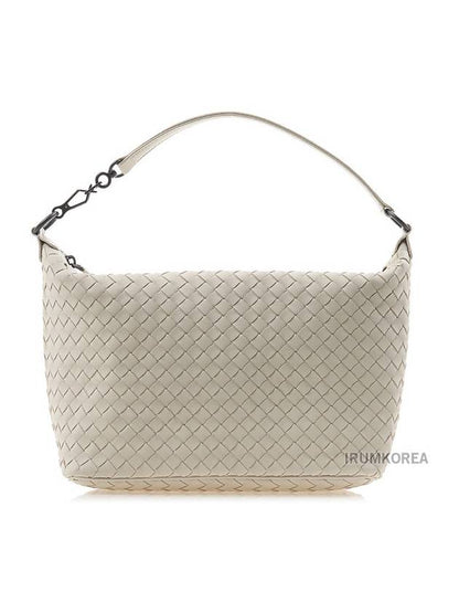 Luxury Bottega Veneta Intrecciato Leather Shoulder Bag Cream