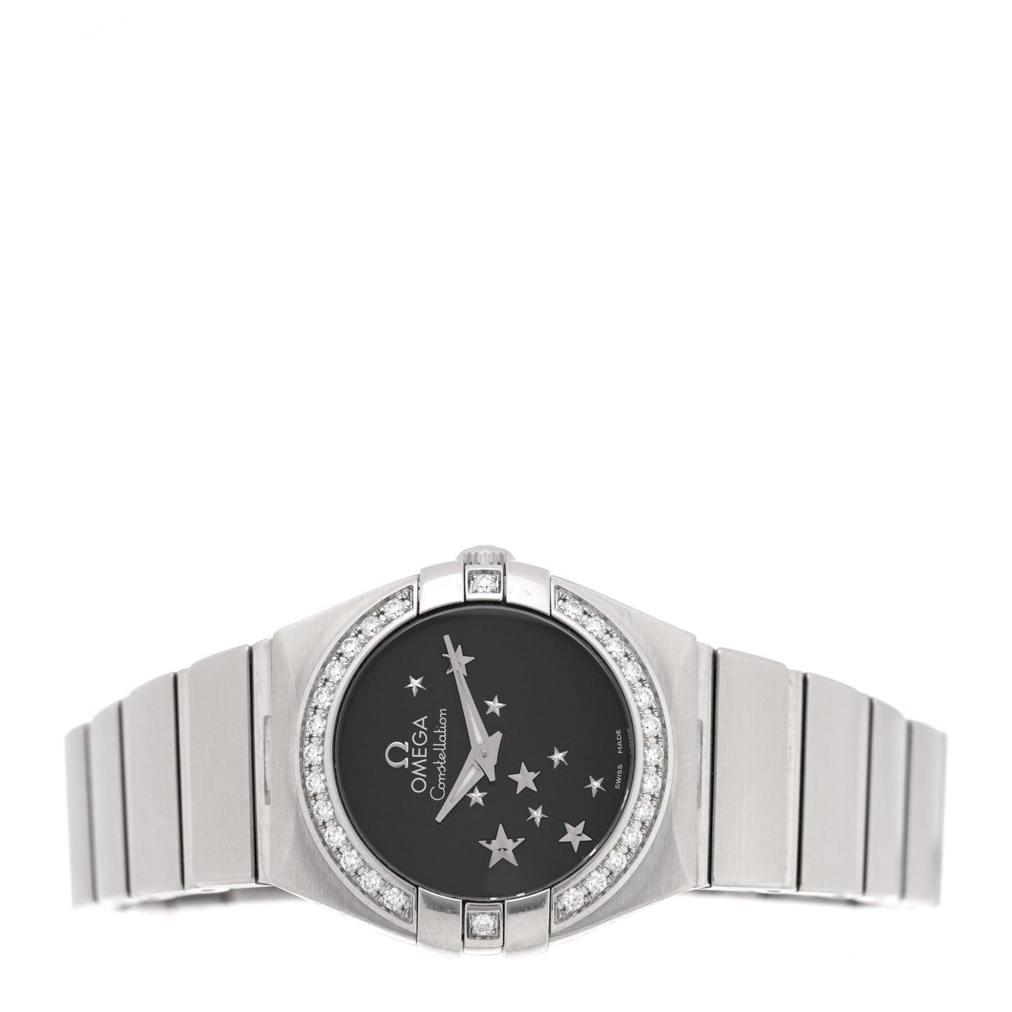 Stainless Steel Diamond Bezel 24mm Constellation Automatic Watch Black 123.15.24.60.01.001