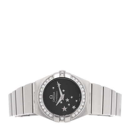 Stainless Steel Diamond Bezel 24mm Constellation Automatic Watch Black 123.15.24.60.01.001