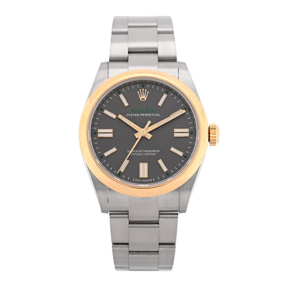 Stainless Steel 18K Yellow Gold 41mm Oyster Perpetual 100th Anniversary Watch Slate 134303