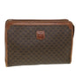 Luxury CELINE Macadam Canvas Clutch Bag PVC Leather Brown ac1846