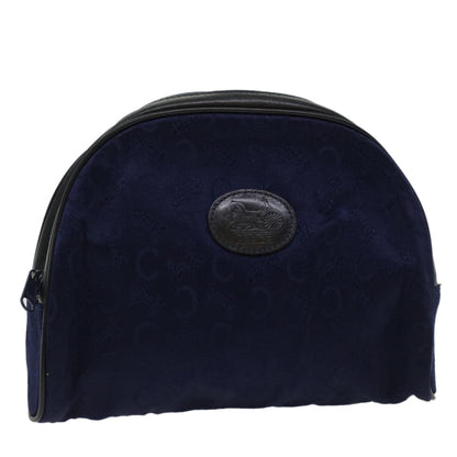 Luxury CELINE C Macadam Pouch Canvas Navy Black ac2167