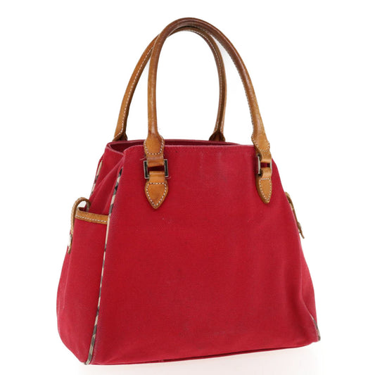 Burberry Auth Canvas Red Handbag