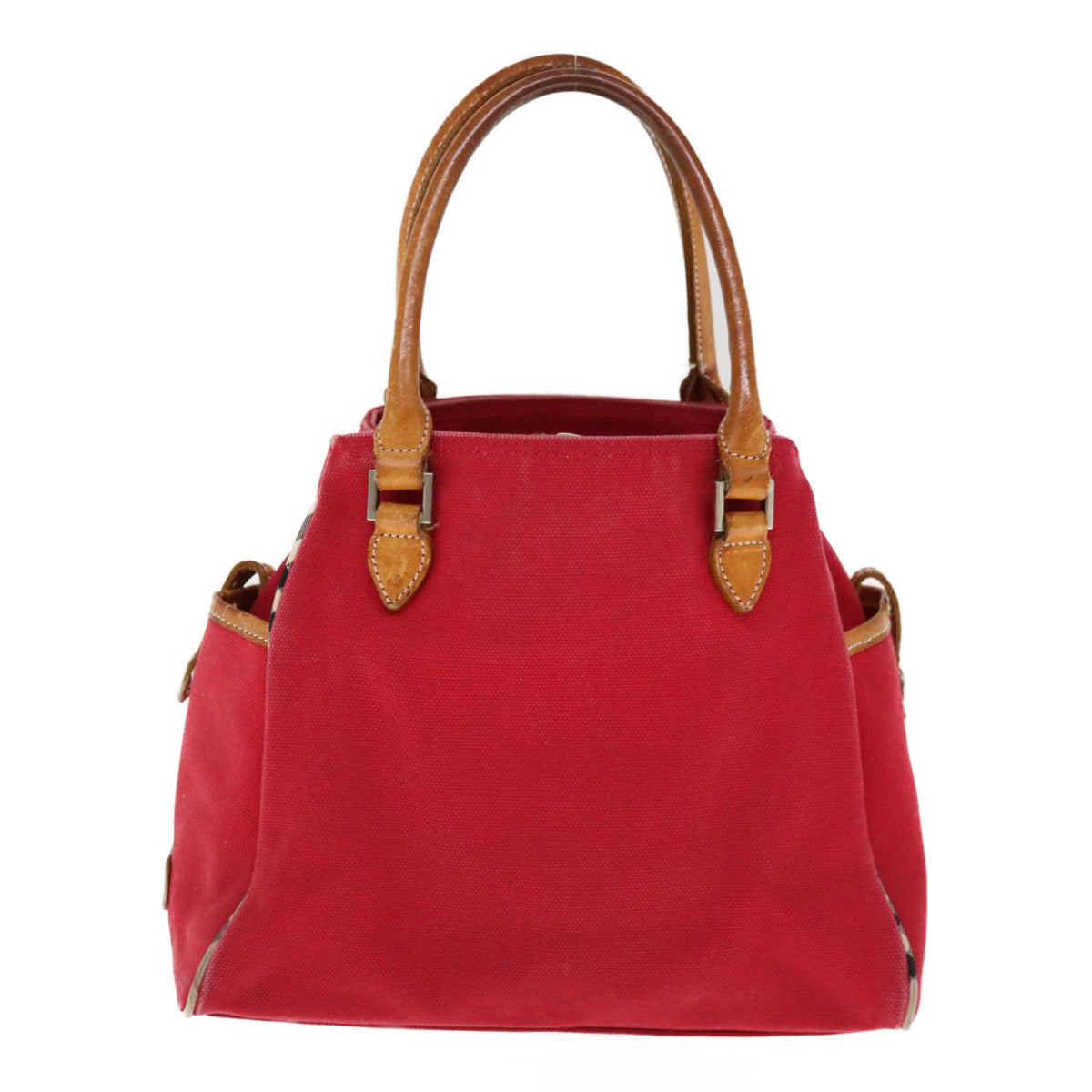 Burberry Auth Canvas Red Handbag