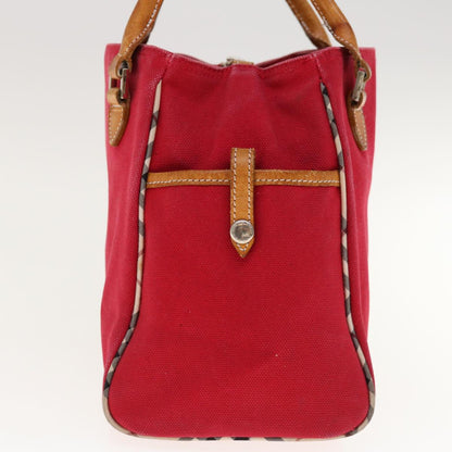 Burberry Auth Canvas Red Handbag