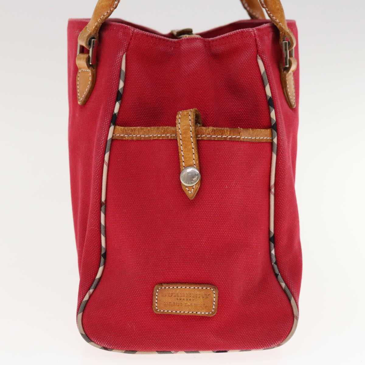 Burberry Auth Canvas Red Handbag
