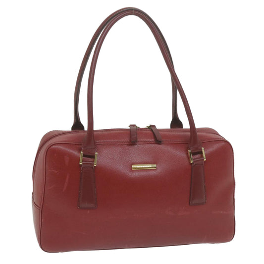 Burberry Auth Leather Red Shoulder Bag