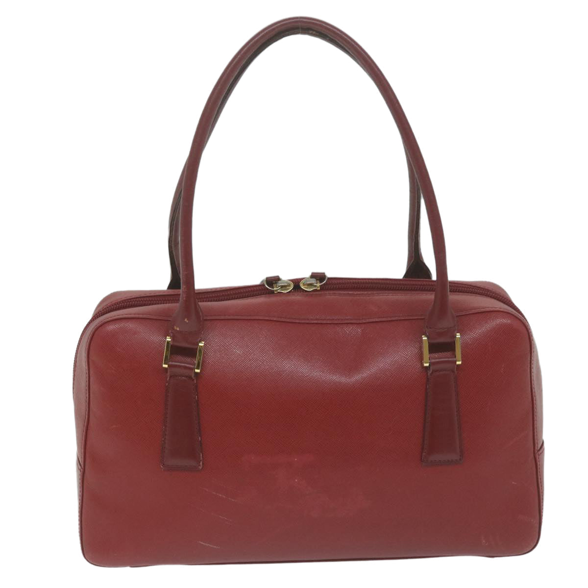 Burberry Auth Leather Red Shoulder Bag