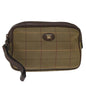 Luxury BurberrySs Nova Check Clutch Bag Canvas Beige Auth ac2857