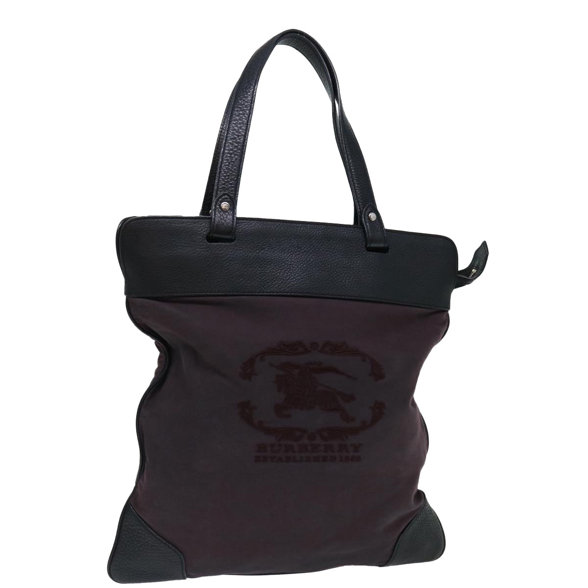Burberry Bordeaux Auth Canvas Black Tote Bag