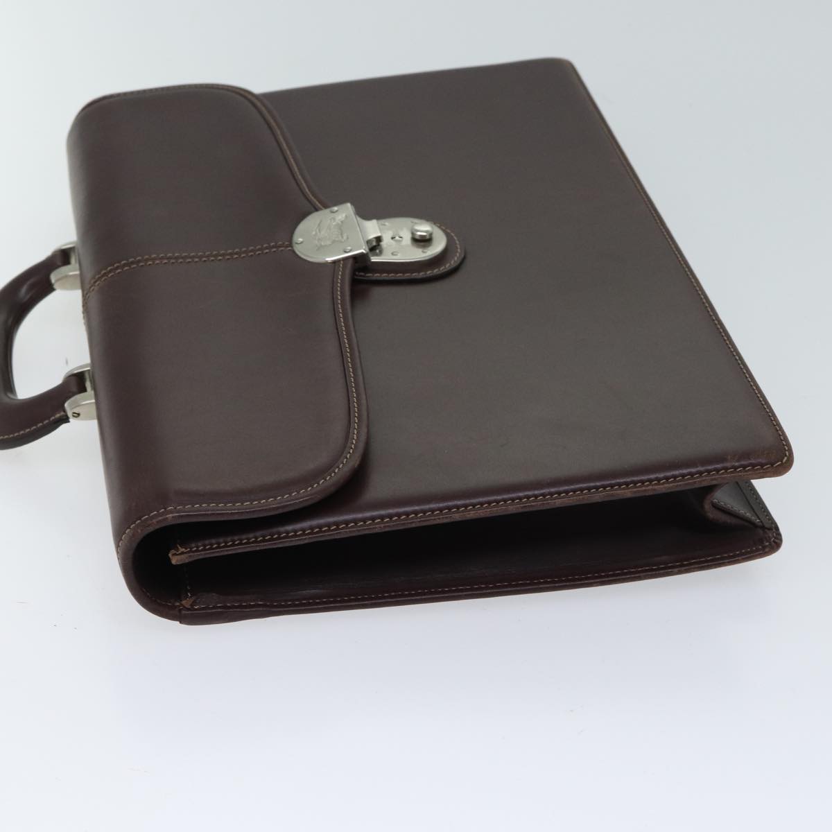 Burberry Auth Leather Brown Handbag Style 3
