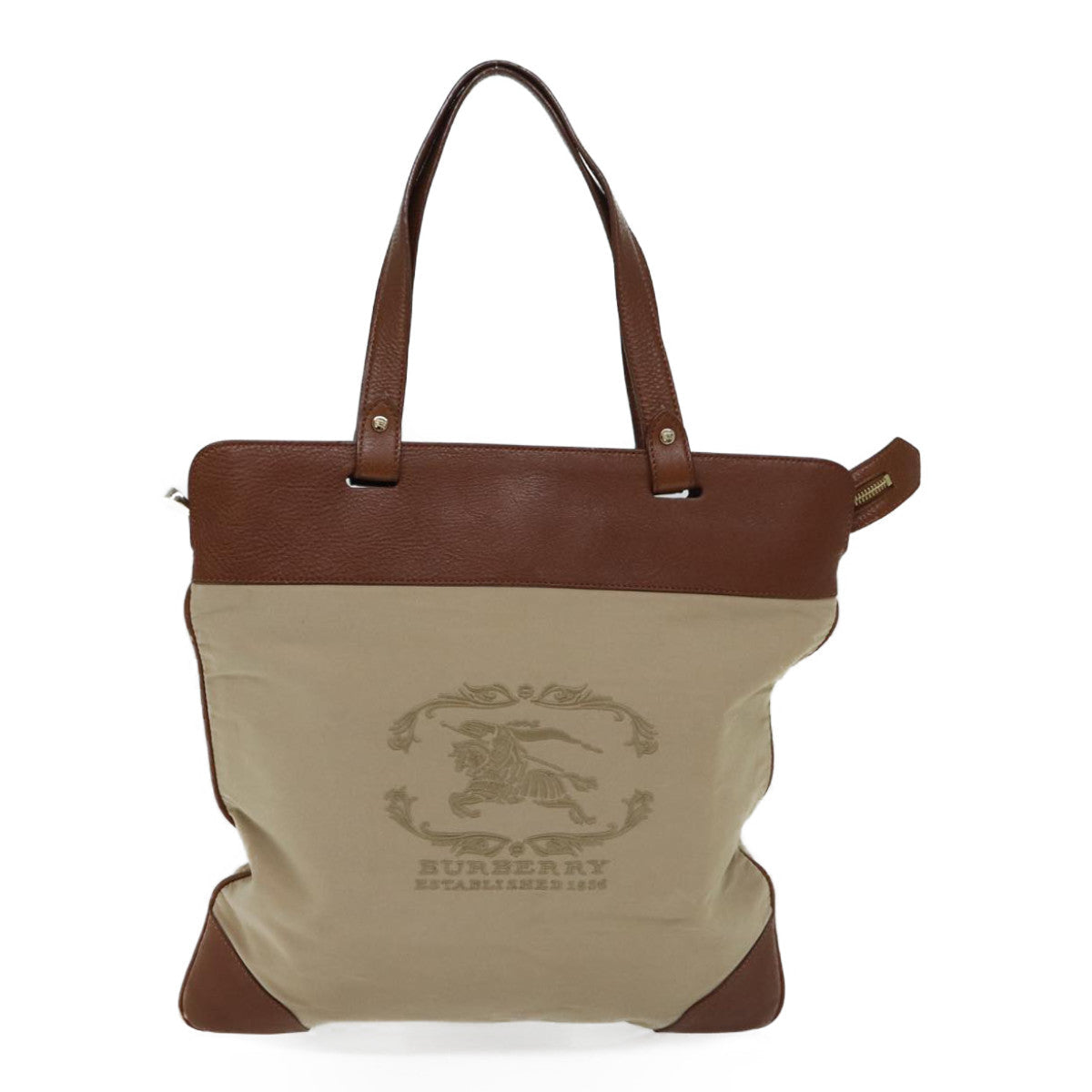 Burberry Auth Canvas Beige Tote Bag