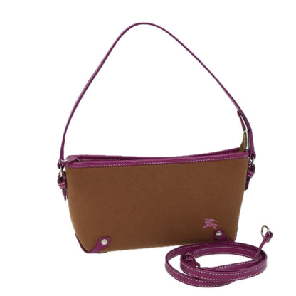 Burberry Label Auth Canvas Brown Shoulder Bag