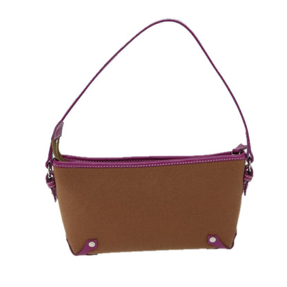 Burberry Label Auth Canvas Brown Shoulder Bag