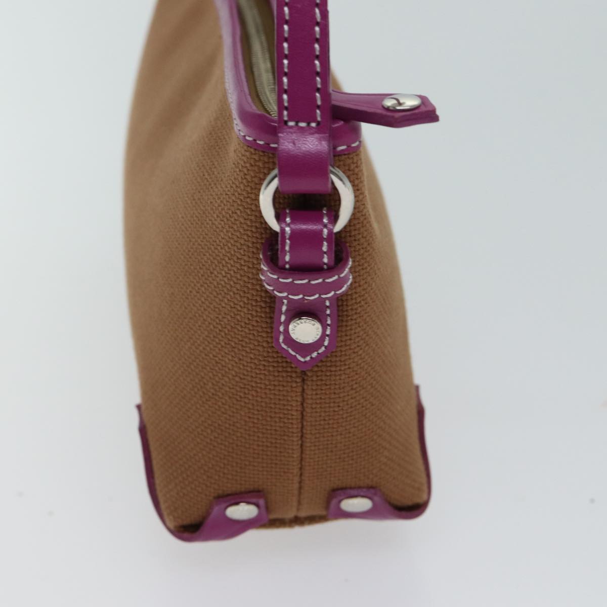 Burberry Label Auth Canvas Brown Shoulder Bag