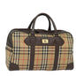 Luxury BurberrySs Nova Check Boston Bag Canvas Beige Auth ac3128