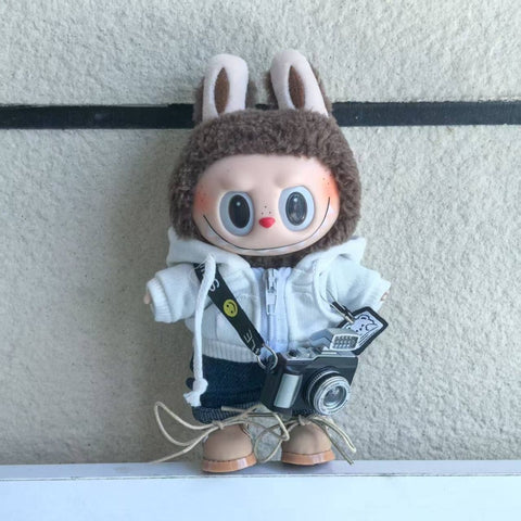 [Baby + Baby Clothes] First and second generation keychain Labubu clothes pendant Labubu baby clothes big brand set two-piece set cute