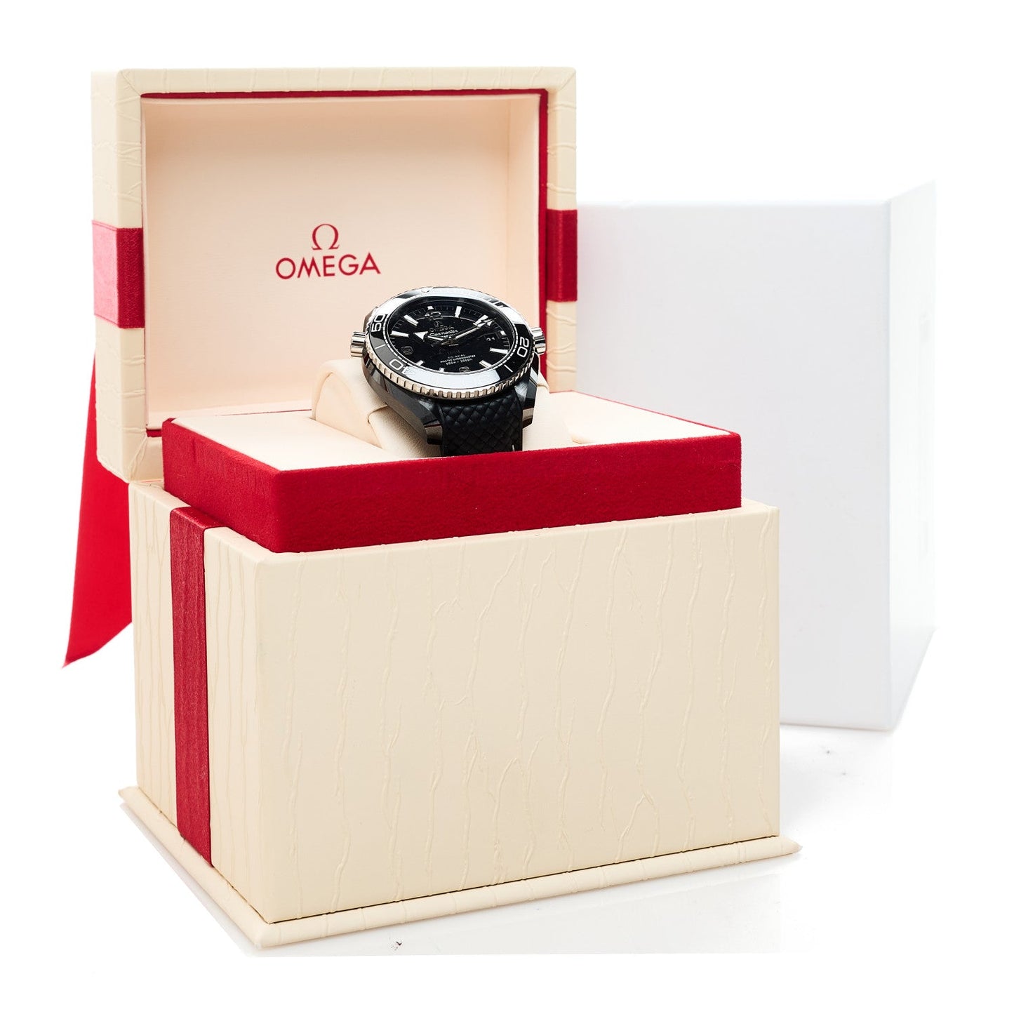 Ceramic Titanium Rubber 39.5mm Seamaster Planet Ocean 600M Automatic Watch Black 215.92.40.20.01.001