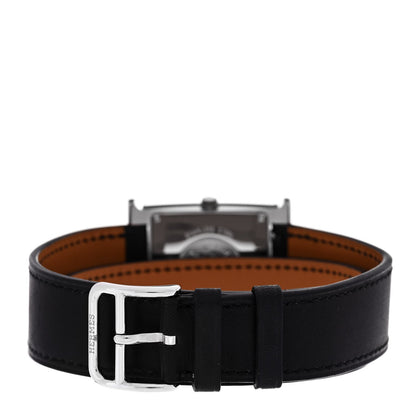 Stainless Steel Barenia Lacquer 26mm Heure H Hour Quartz Watch Noir