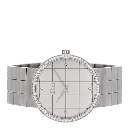 Stainless Steel Diamond Bezel 38mm La D De Dior Quartz Watch
