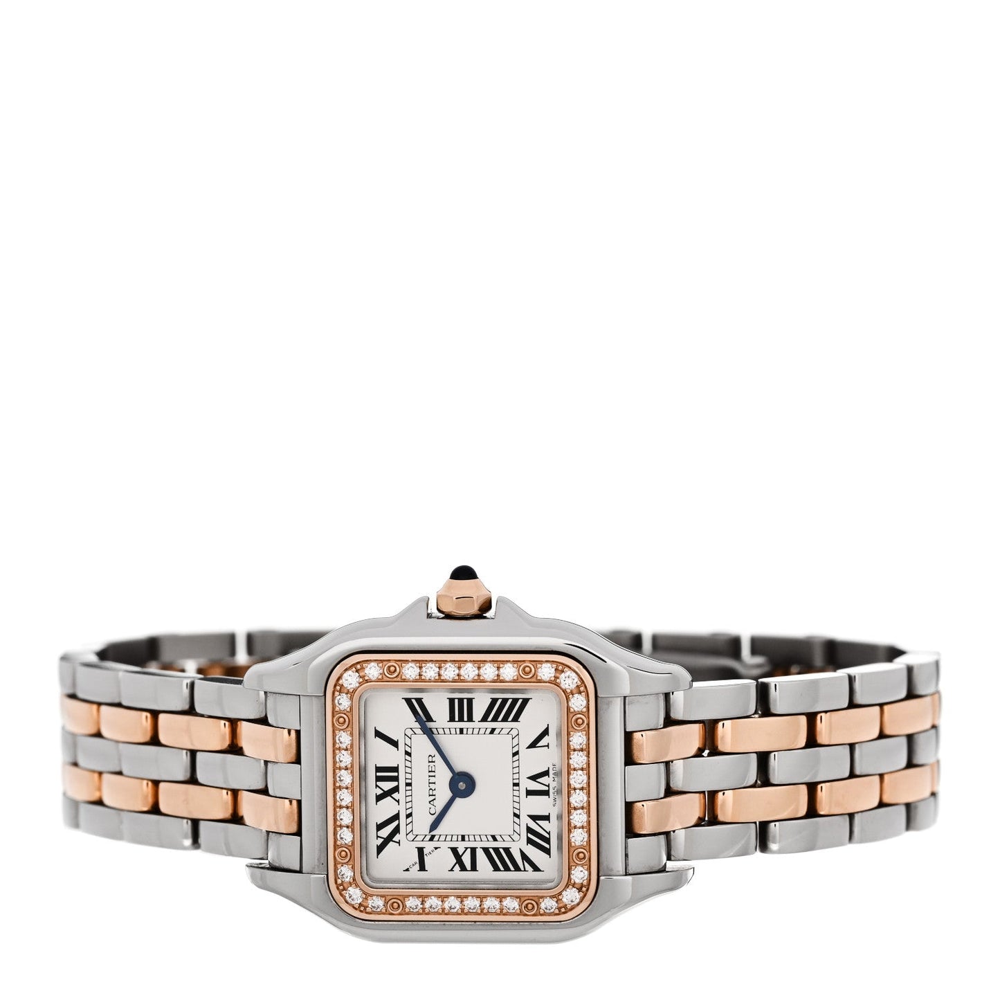 Stainless Steel 18K Pink Gold Diamond 22mm Panthere Quartz Watch