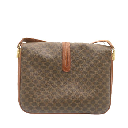 Luxury CELINE Macadam Canvas Shoulder Bag PVC Leather Brown ai095
