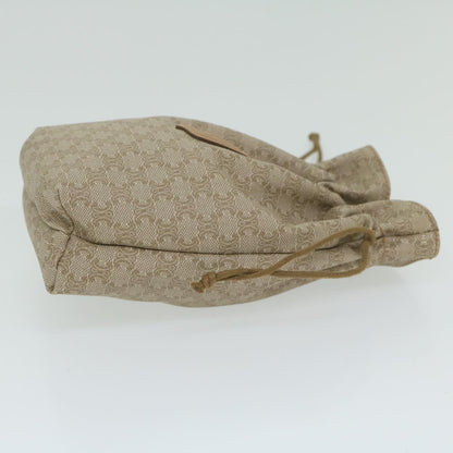 Luxury CELINE Macadam Canvas Drawstring Pouch Beige ai715