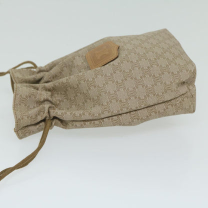 Luxury CELINE Macadam Canvas Drawstring Pouch Beige ai715