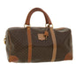 Luxury CELINE Macadam Canvas Boston Bag PVC Leather Brown am3472