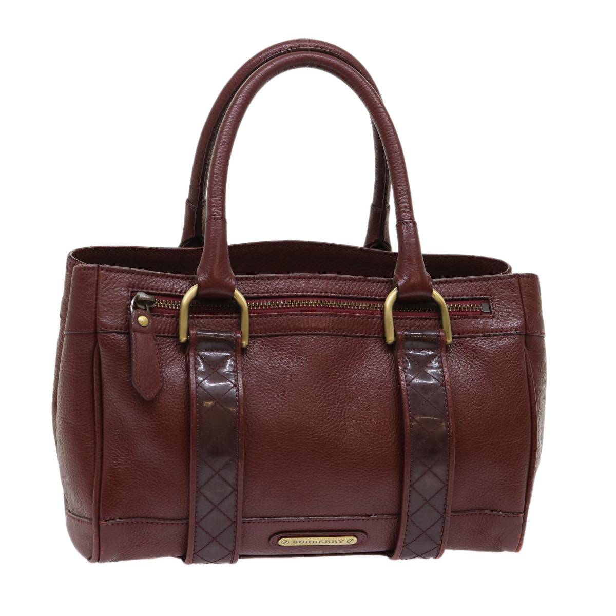 Burberry Auth Leather Black Handbag Style 4