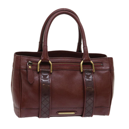 Burberry Auth Leather Black Handbag Style 4