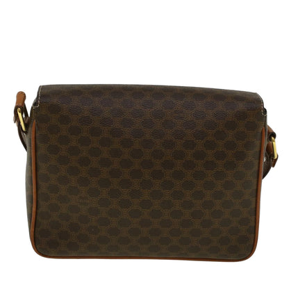 Luxury CELINE Macadam Canvas Shoulder Bag PVC Leather Brown am5170