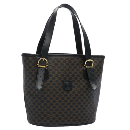 Luxury CELINE Macadam Canvas Tote Bag PVC Leather Black am5509