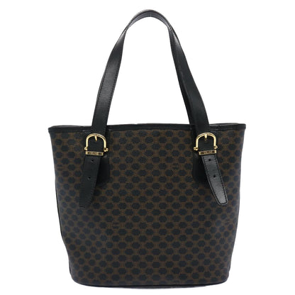 Luxury CELINE Macadam Canvas Tote Bag PVC Leather Black am5509