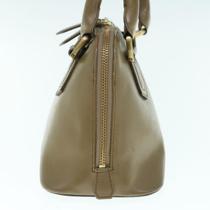Burberry Auth Leather Brown Handbag