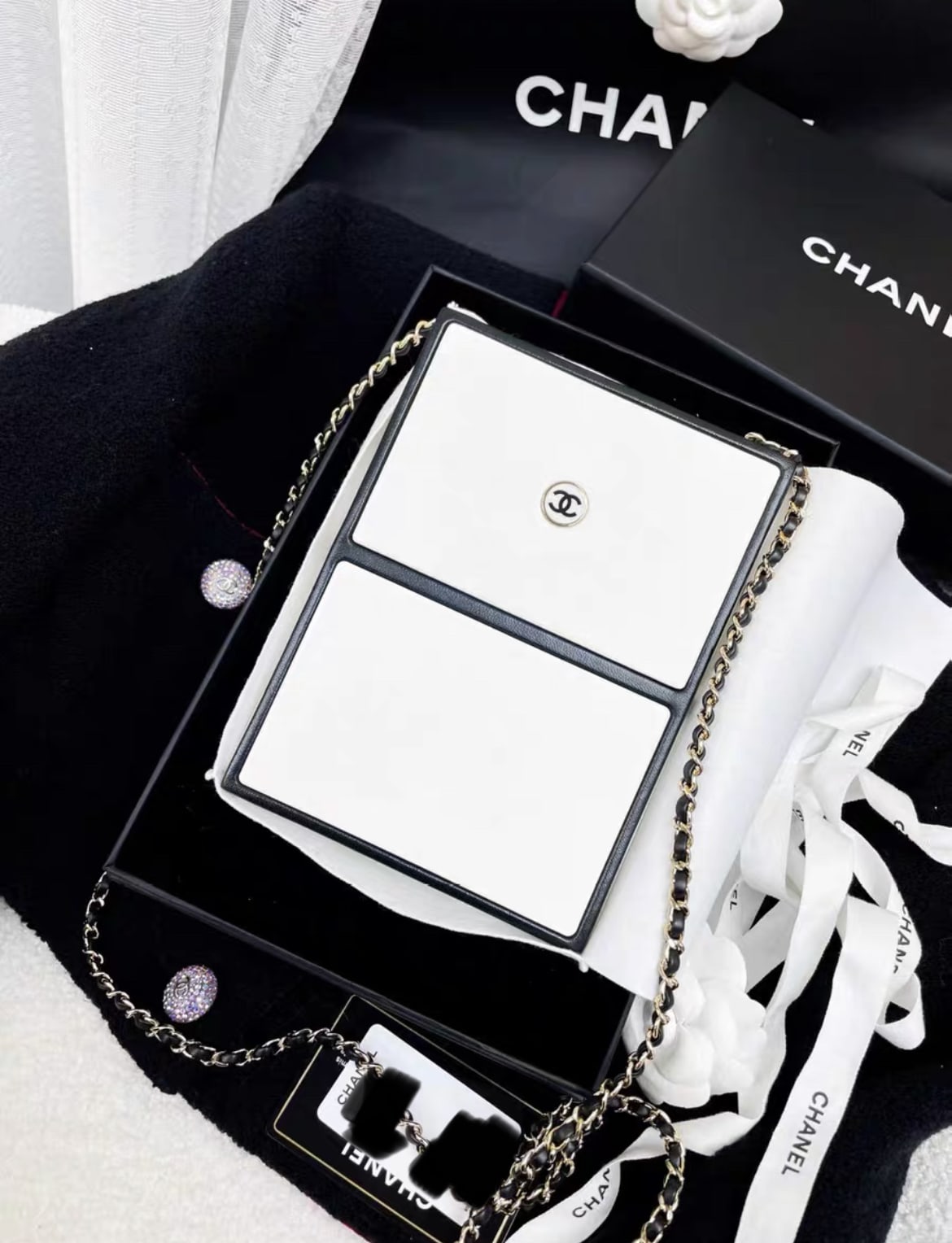 Chanel Luxury Leather Black Clutch Rovelle Bags