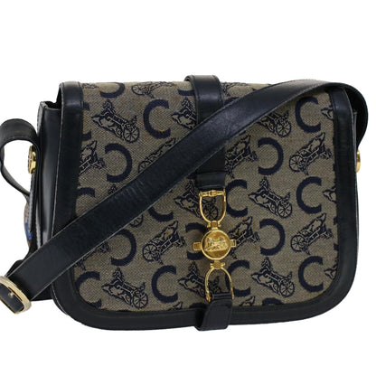 Luxury CELINE C Macadam Canvas Shoulder Bag Navy ar10062