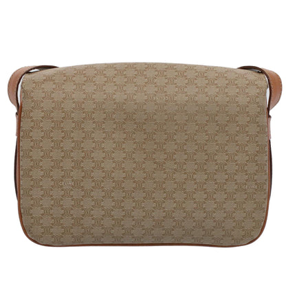 Luxury CELINE Macadam Canvas Shoulder Bag Beige ar10274