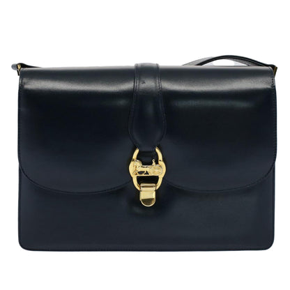 Luxury CELINE Horse Carriage Shoulder Bag Leather Navy ar10323