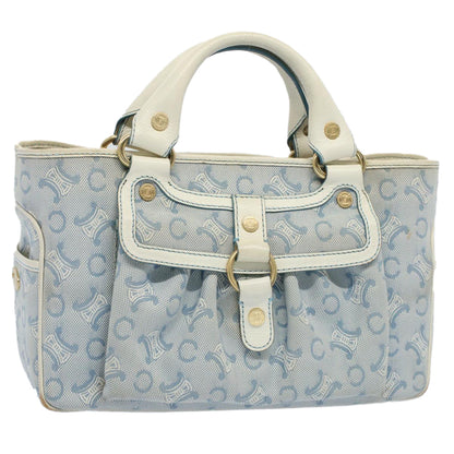 Luxury CELINE Paris Macadam Canvas Boogie Bag Hand Bag Light Blue ar10376B