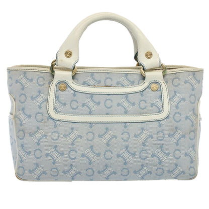 Luxury CELINE Paris Macadam Canvas Boogie Bag Hand Bag Light Blue ar10376B