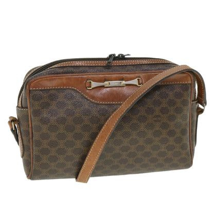 Luxury CELINE Macadam Canvas Shoulder Bag PVC Leather Brown ar10380B