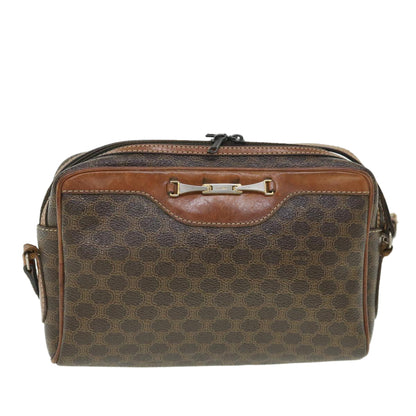 Luxury CELINE Macadam Canvas Shoulder Bag PVC Leather Brown ar10380B