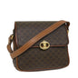 Luxury CELINE Macadam Canvas Shoulder Bag PVC Leather Brown ar10469